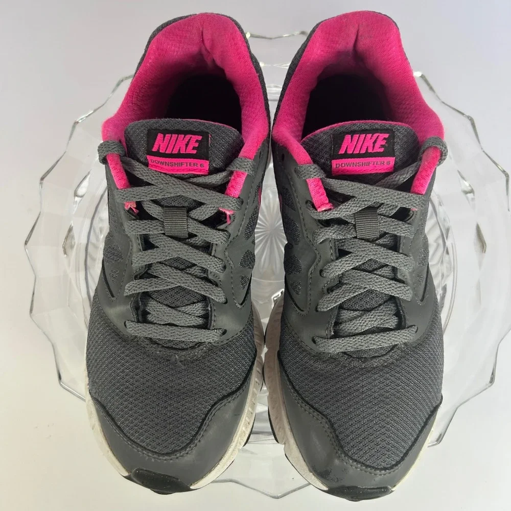 Nike Downshifter 6 Running Shoes Gray Pink Sneakers Womens Size 6.5‎